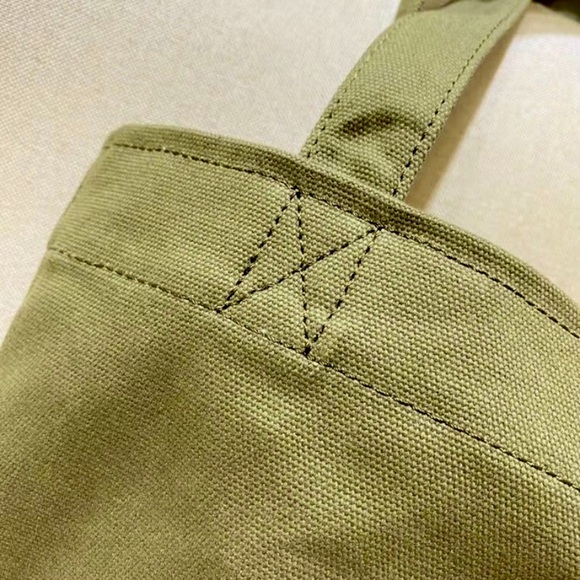 A.P.C. AXELLE LEATHER & CANVAS TOTE- OLIVE/BLACK- UNISEX NWOT- Badass! - Picture 12 of 13